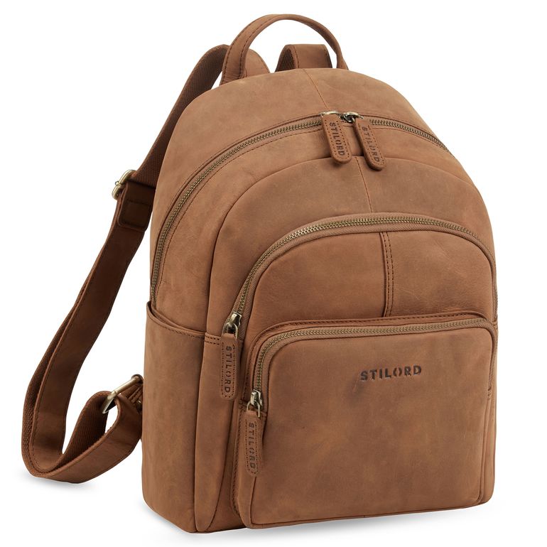 "Bea" Lederrucksack Damen Echtleder Elegant Cityrucksack mittelgroß