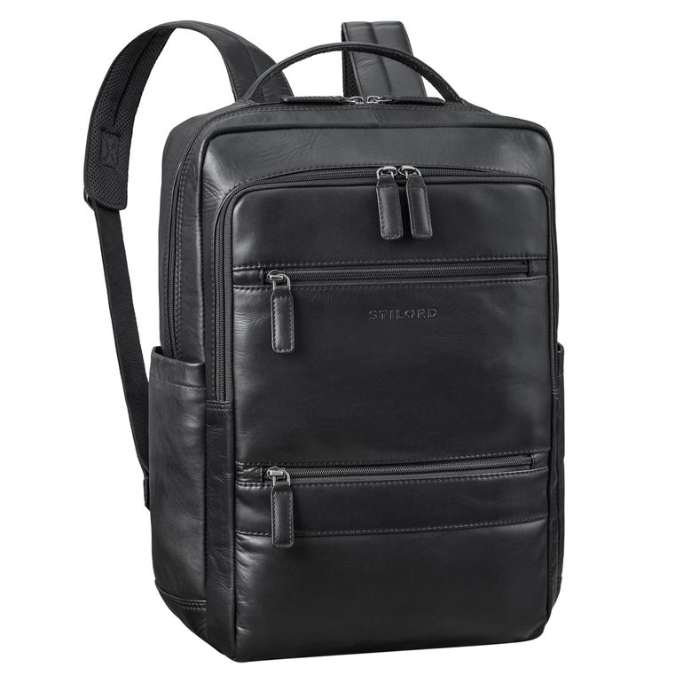 Leder Rucksack schwarz herren