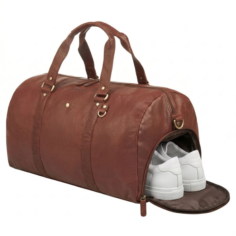 "Ventura" Robuste Leder Reisetasche Groß Herren Weekender mit Schuhfach 40L