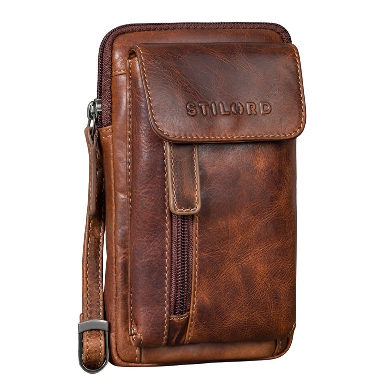 "Mael" 2-in-1 Umhängetasche Herren Leder Handytasche Gürteltasche "Mael" 2-in-1 Umhängetasche Herren Leder Handytasche Gürteltasche