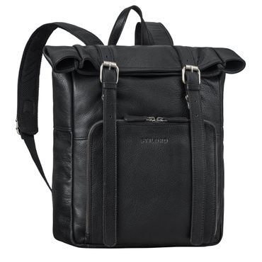 "Celio" Leder Rolltop Rucksack Damen & Herren 15,6 - 16 Zoll leder rucksack rolltop laptop damen schwarz