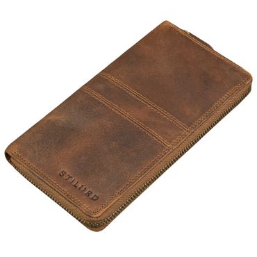 "Viola" Große Vintage Echtleder Geldbörse Damen 8 Kartenfächer & RFID