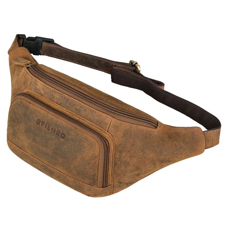 leder bauchtasche groß damen braun
