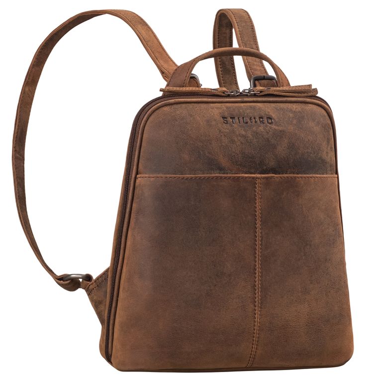 Leder Rucksack Damen Klein Vintage Echtleder Braun