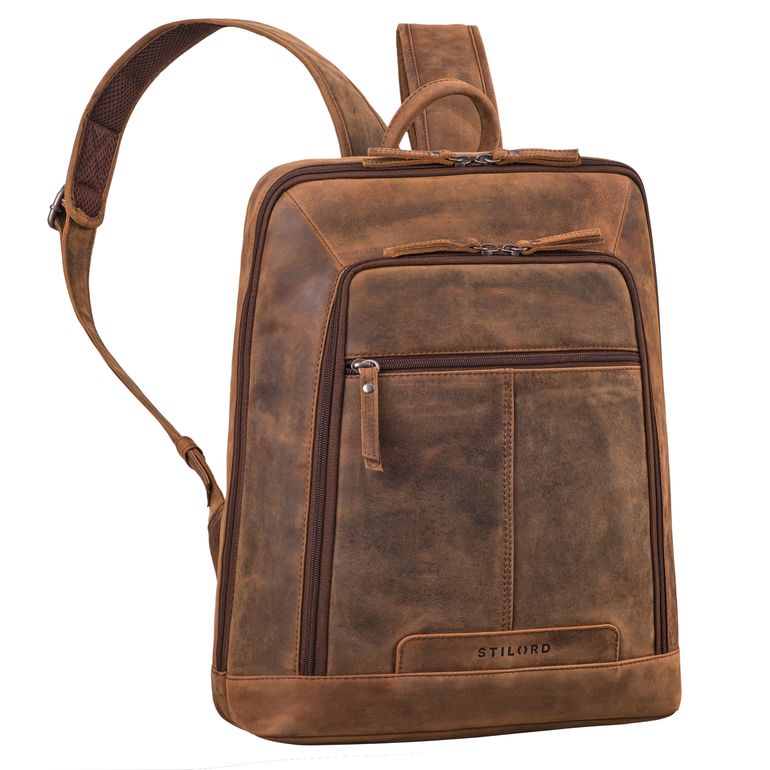 damen rucksack echt leder groß braun