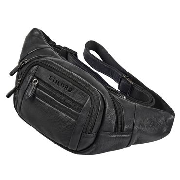 Echtleder Hüfttasche groß Herren schwarz