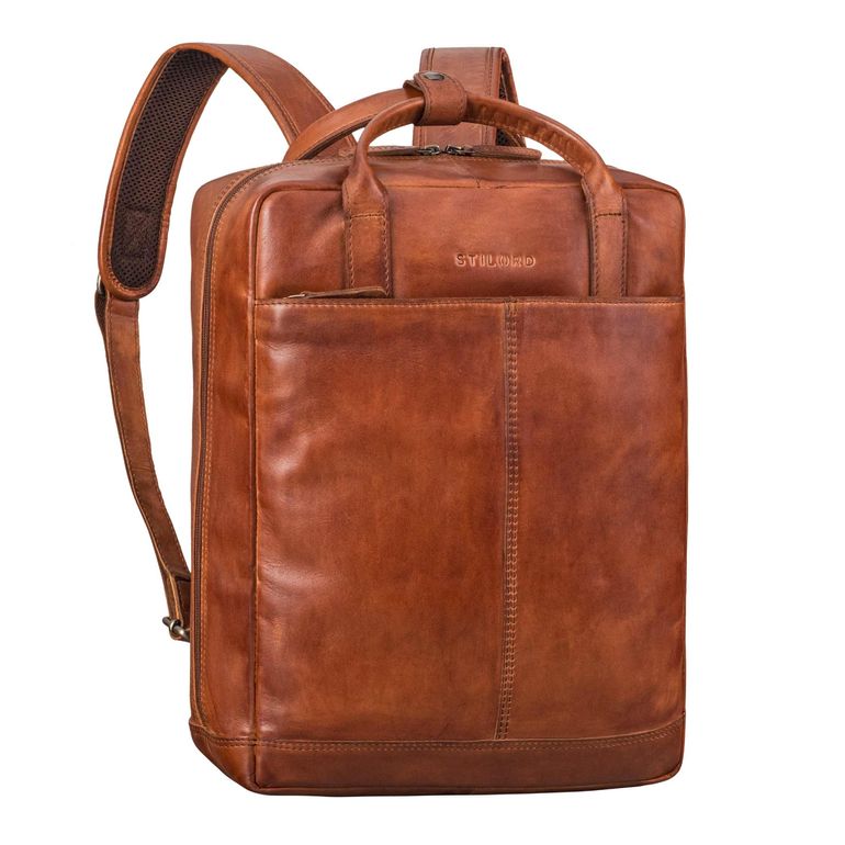 "Bobbie" Lederrucksack für Herren Rucksacktasche Damen 16 Zoll Laptop