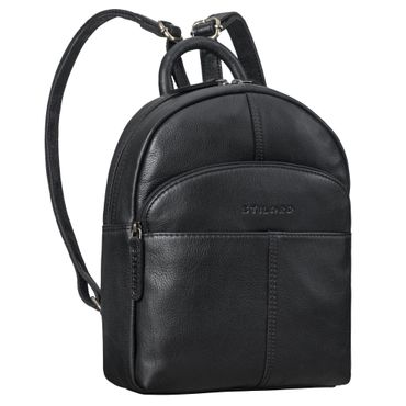 echtleder city rucksack modern damen schwarz