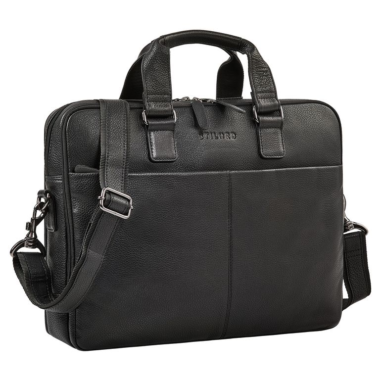 Laptop Tasche Leder Herren 15,6 - 17 Zoll schwarz