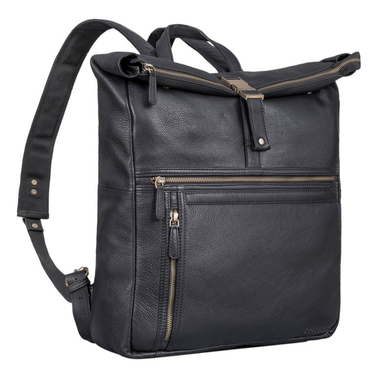 "Leya" Rolltop Rucksack Damen Leder Wasserdicht, Laptop-Fach 15.6 | 16 | 17 Zoll