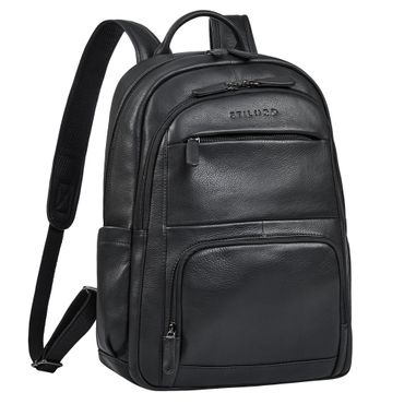 leder laptoprucksack 16 zoll echtleder groß schwarz herren