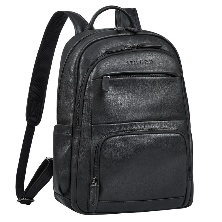 leder laptoprucksack 16 zoll echtleder groß schwarz herren