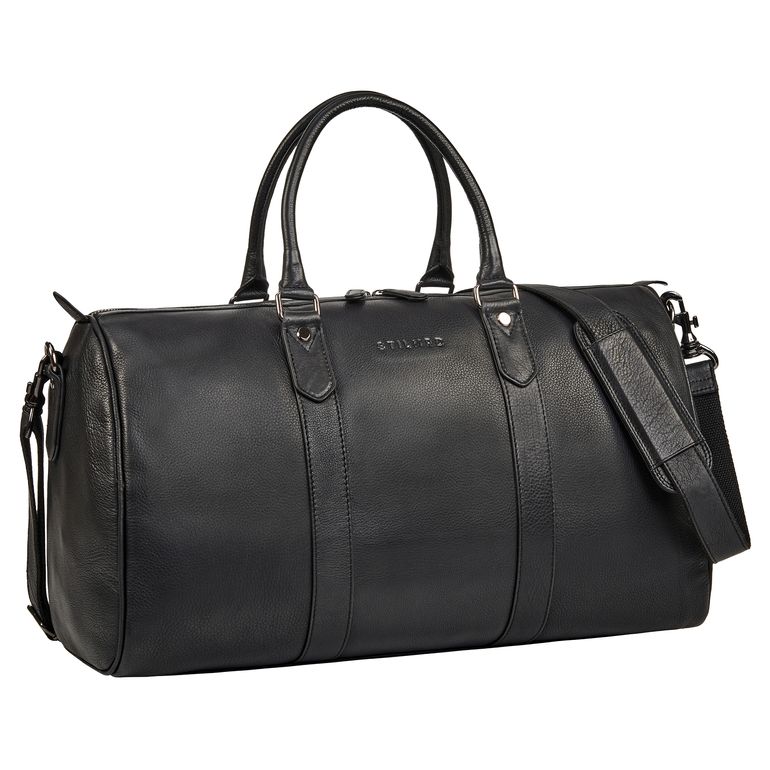 Leder tasche fitness groß schwarz