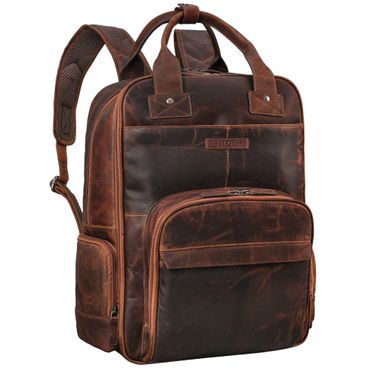 "Fiena" Lässiger Leder Wickelrucksack Groß Damen