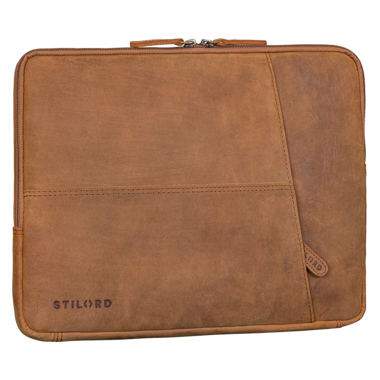 Laptop Sleeve Leder braun für 15,6 Zoll