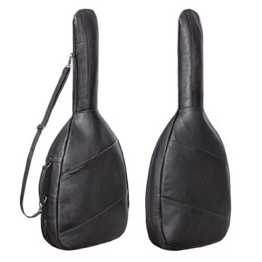 Echtleder Gitarrentasche schwarz für 4/4 Gitarren
