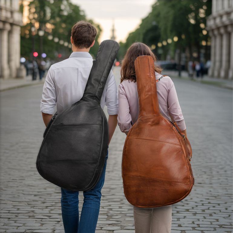 LETSROCK Bassgitarren-Tasche – Khakifarben, 123 X 42 Cm | Mit Polsterung & Verstellbarem Schultergurt