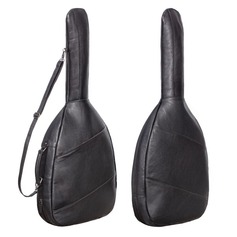Echtleder Gitarrentasche schwarz für 4/4 Gitarren