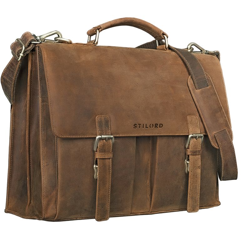"Detroit" Aktentasche Herren Leder Groß Vintage für 16 Zoll Laptop