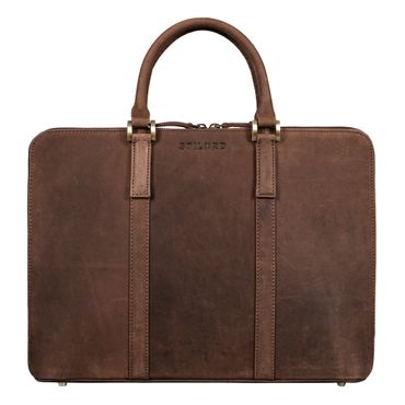 leder arbeitstasche damen schmal braun