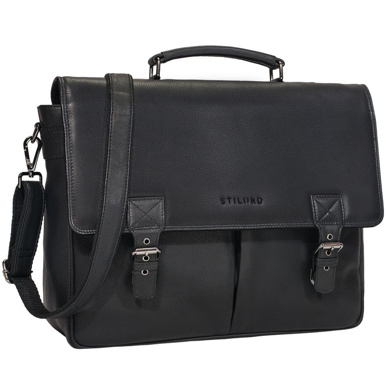 "Toledo" Vintage Echtleder Aktentasche Herren mit Laptopfach 15.6 Zoll 