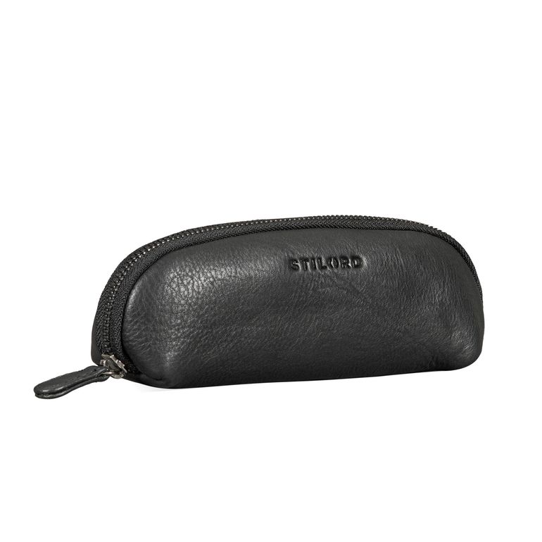 echt leder stifteetui klein schwarz