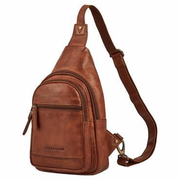 braune herren brusttasche echtleder slingbag