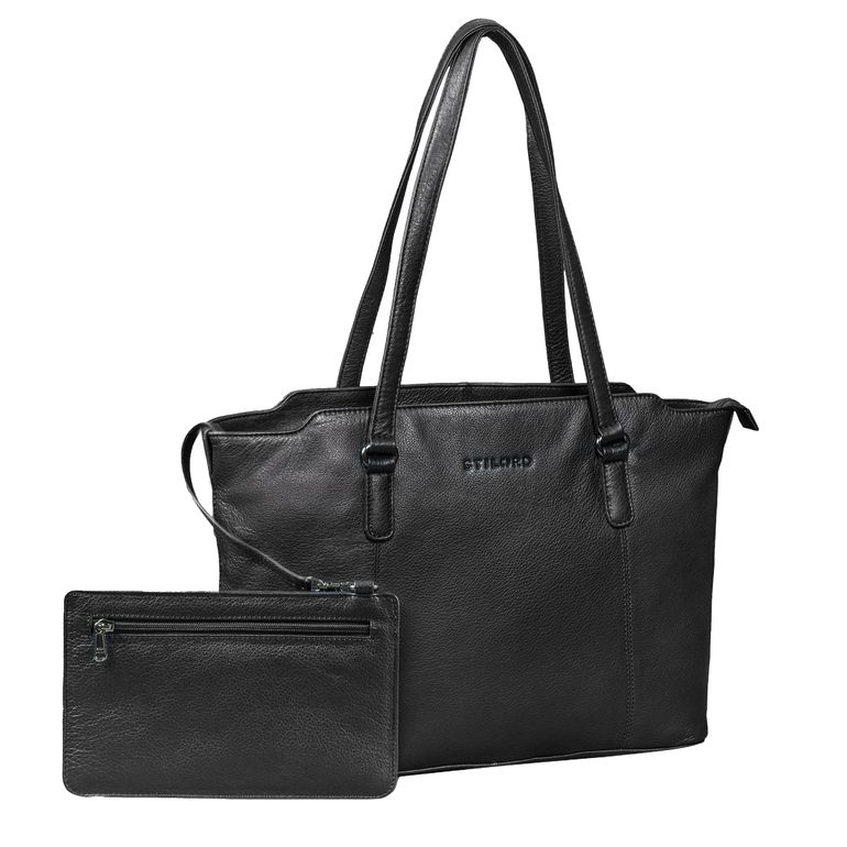 "Livia" Leder Shopper Tasche Damen Groß 2-teiliges Set mit Clutch