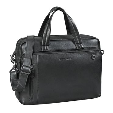 "Ramon" Premium Leder Aktentasche Groß mit Laptopfach 15 Zoll Herren Schwarze Premium Leder Aktentasche Herren Laptoptasche 15 Zoll Ledertasche DIN A4 Mit Griff & Schultergurt