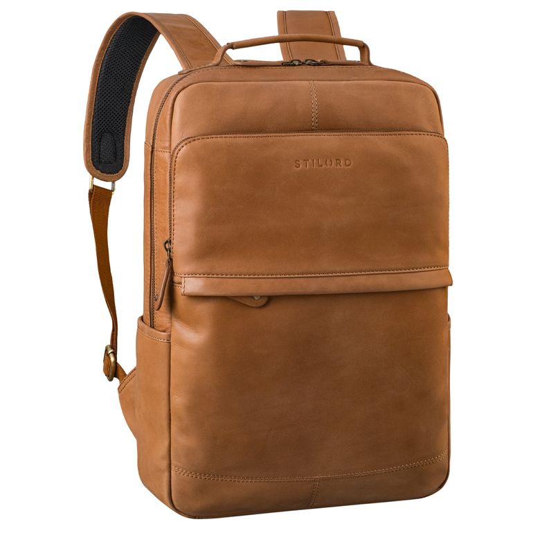 B-WARE "Sasha" Moderner Leder Arbeitsrucksack 17 Zoll Herren und Damen Groß  