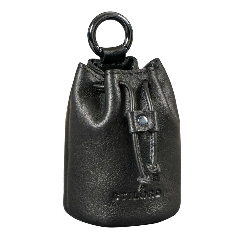 "Thilo" Lederbeutel Klein Herren mit Karabiner & Geschenkbox