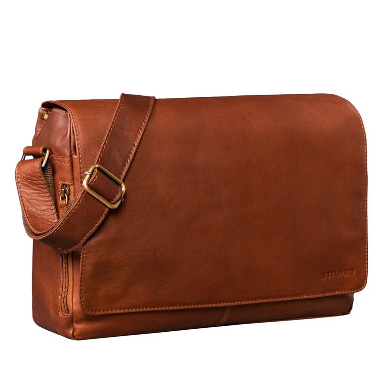 "Reinhold" Vintage Messenger Bag Herren Leder für 15.6-16 Zoll Laptop