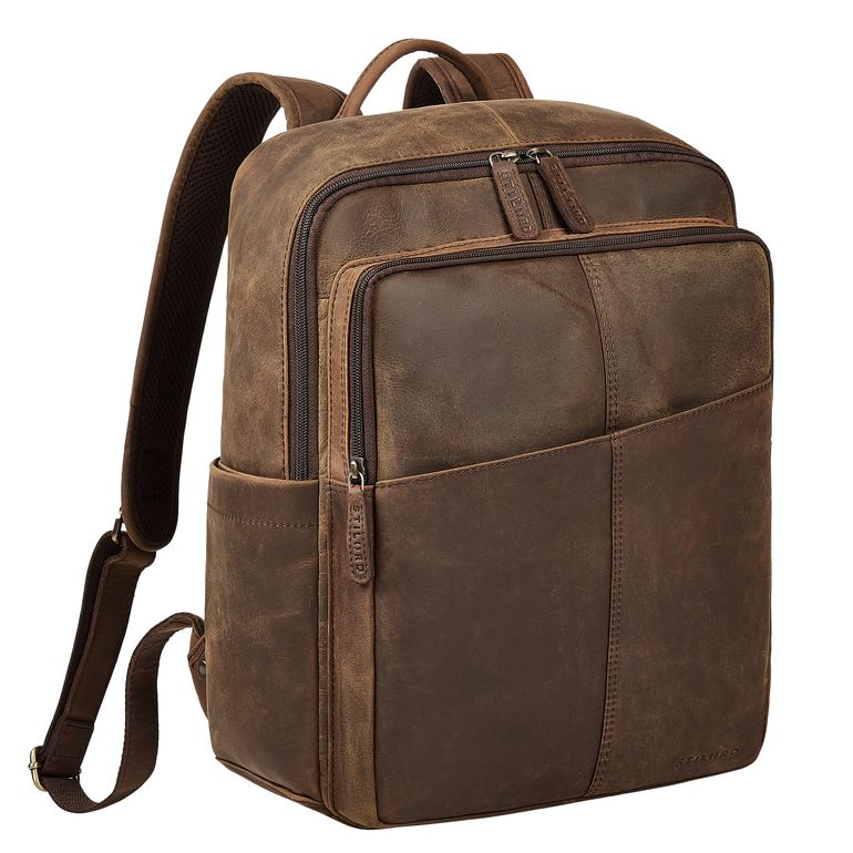 B-WARE "Maurizio" Großer Leder Rucksack Herren Laptoprucksack 15,6 Zoll