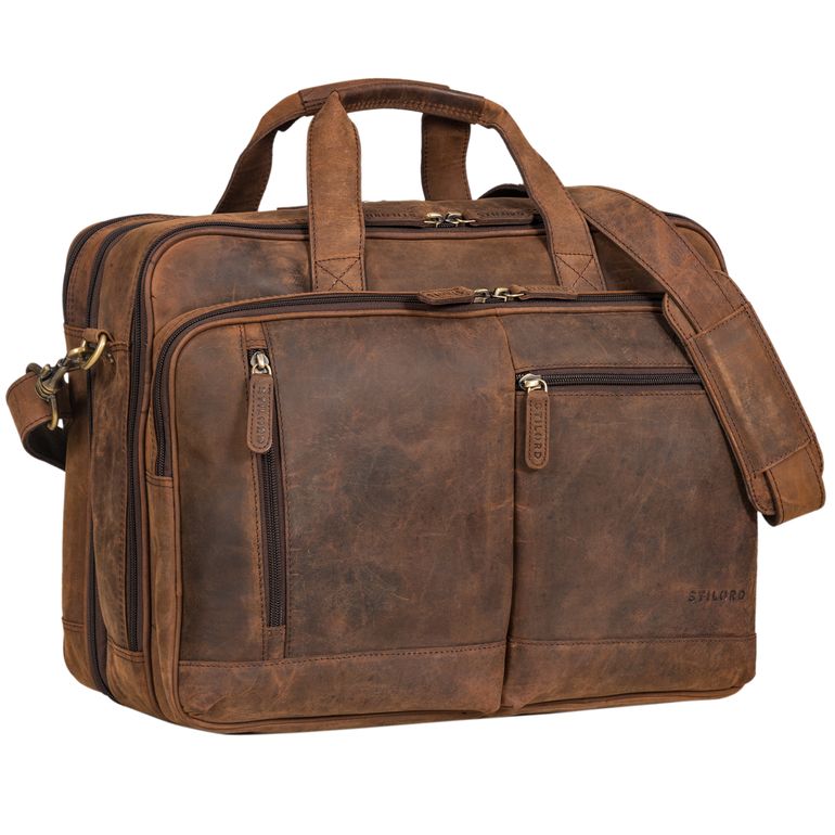 B-WARE "Arnold" Geräumige Laptoptasche Leder