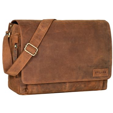 "Rick" Schultertasche Leder für 15,6 Zoll Laptop