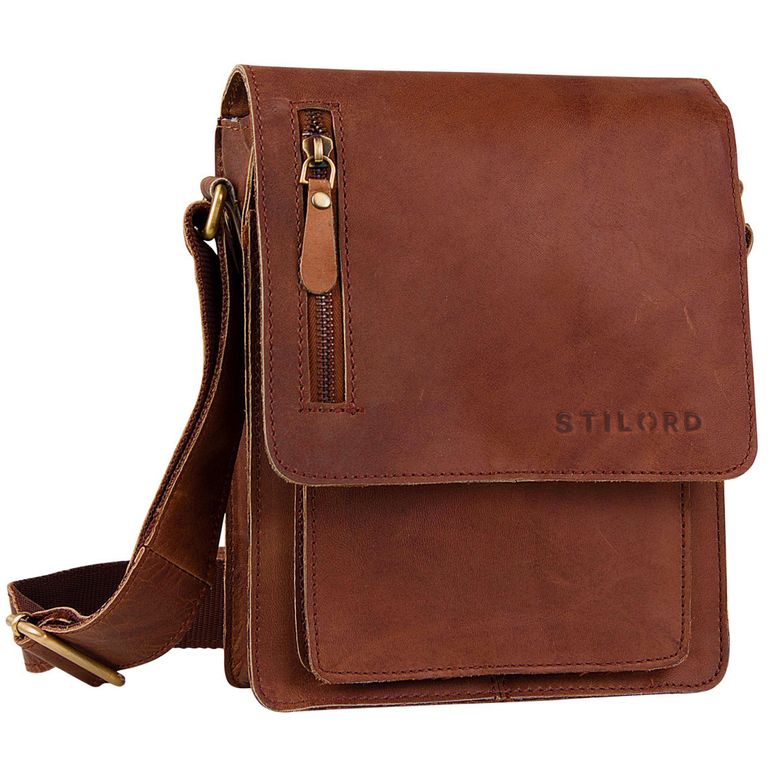 "Finn" Kleine Umhängetasche Herren Leder Messenger Bag Herrentasche