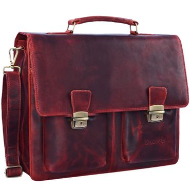 Businesstasche Vintage Leder rot - braun