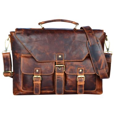 Herren Umhängetasche Leder braun