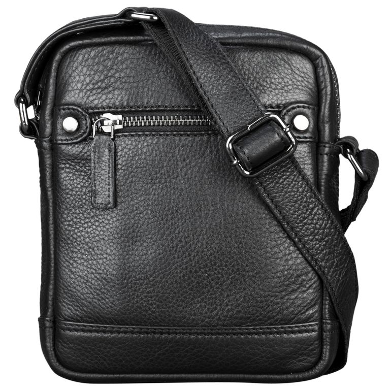 Ledertasche Schultertasche Herren klein schwarz