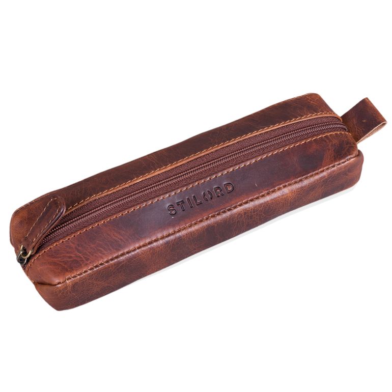 Leder Schlamperrole cognac