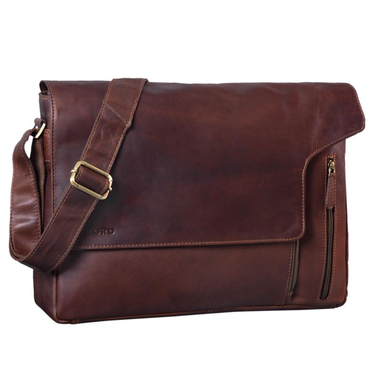 Vintage Ledertasche Messenger Bag Herren braun
